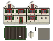 ocuklar iin hazr ev model maketi ablonu, paper craft model house
